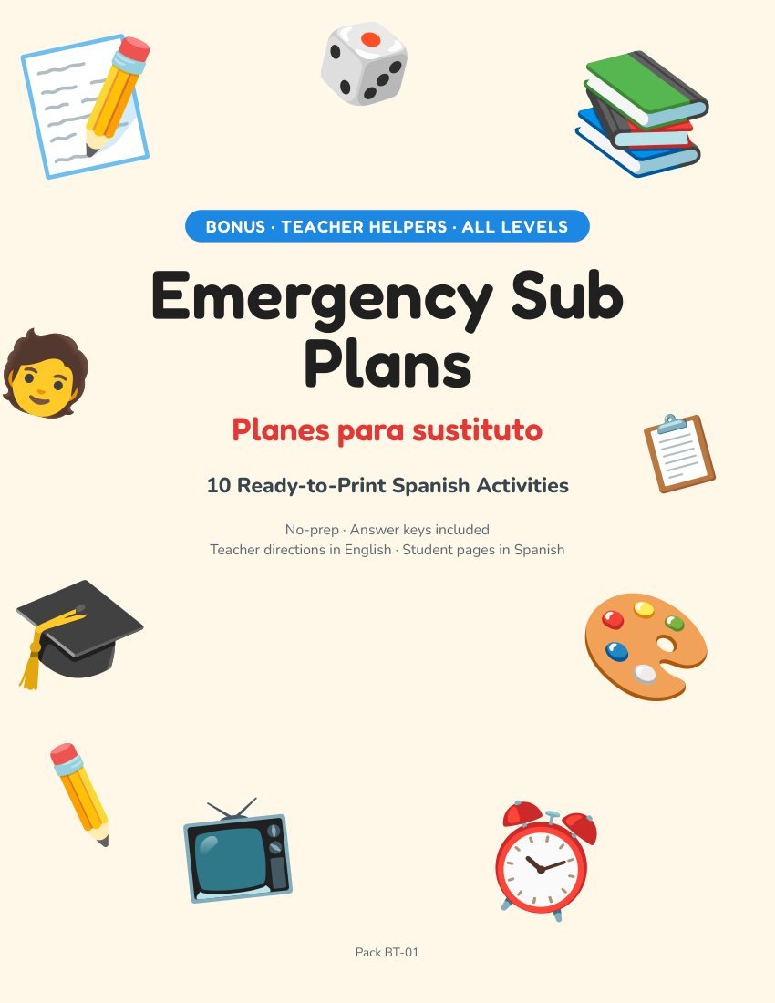 Emergency Sub Plans pack cover